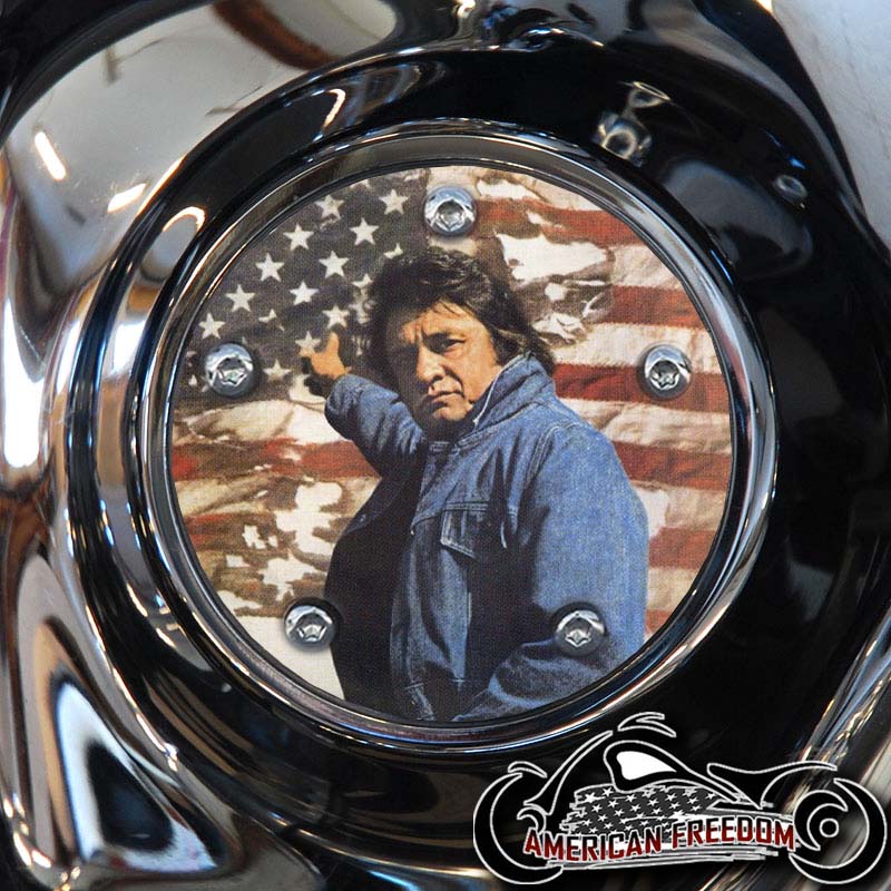Custom Timing Cover - Johnny Cash Flag - Click Image to Close